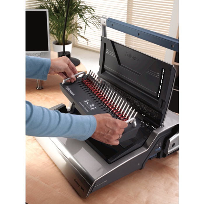 Fellowes Galaxy-E Encuadernadora Eléctrica de Canutillo, Plata y Negro